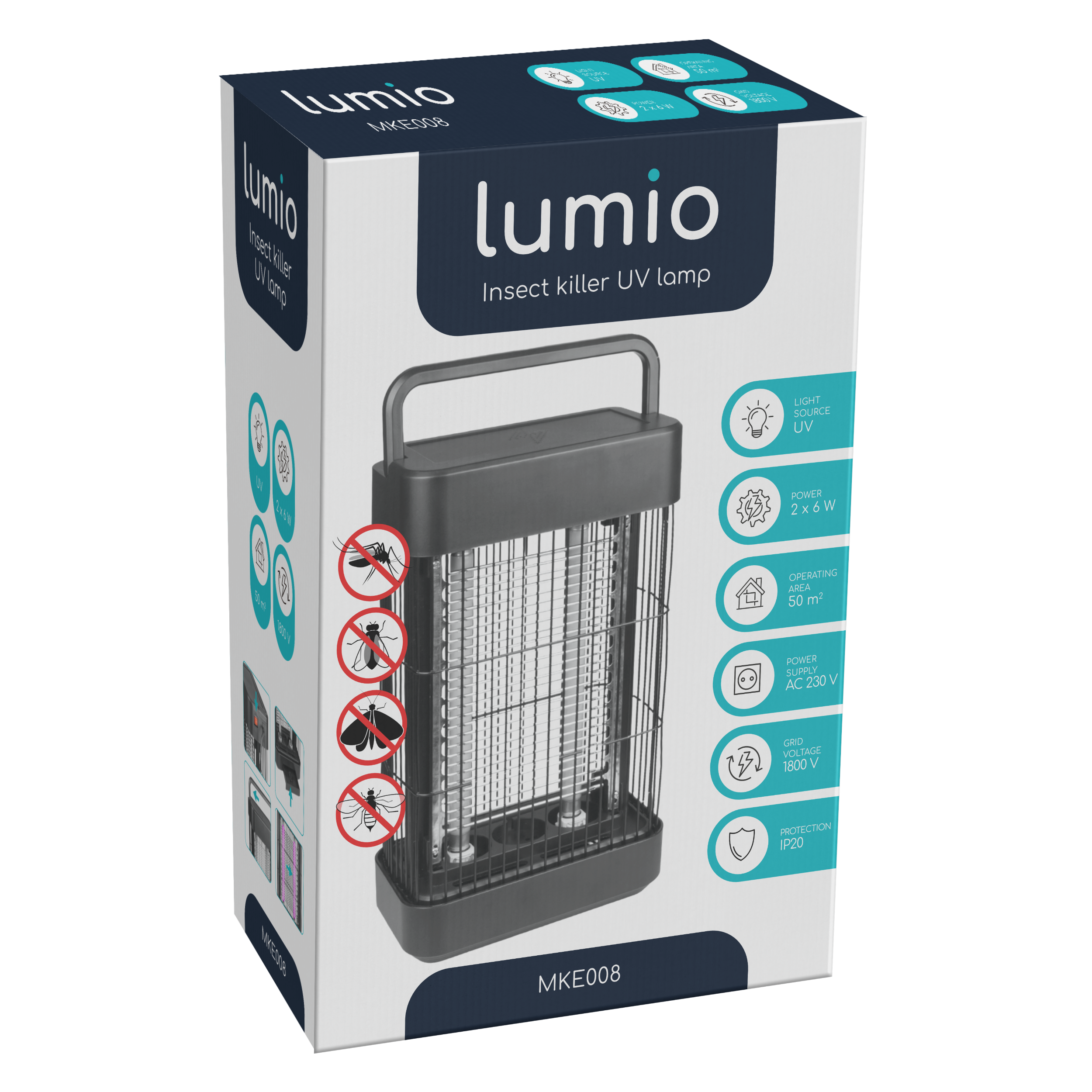 UV лампа против комари и насекоми Lumio MKE008 – 2×6W, до 50 м²